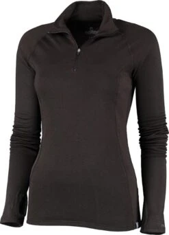 Nomad – Rough Merino Pully – Dames – Zip Neck – Black